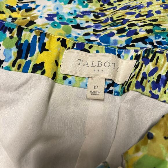 Talbots Skirt Batik Abstract Design Lined Pleated Side Zip Size 10 GUC - Picture 9 of 11